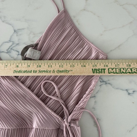 H&M Pleated Wrap Dress Womens S Blush Pink Fairycore Feminine Coquette Wedding - Picture 9 of 11